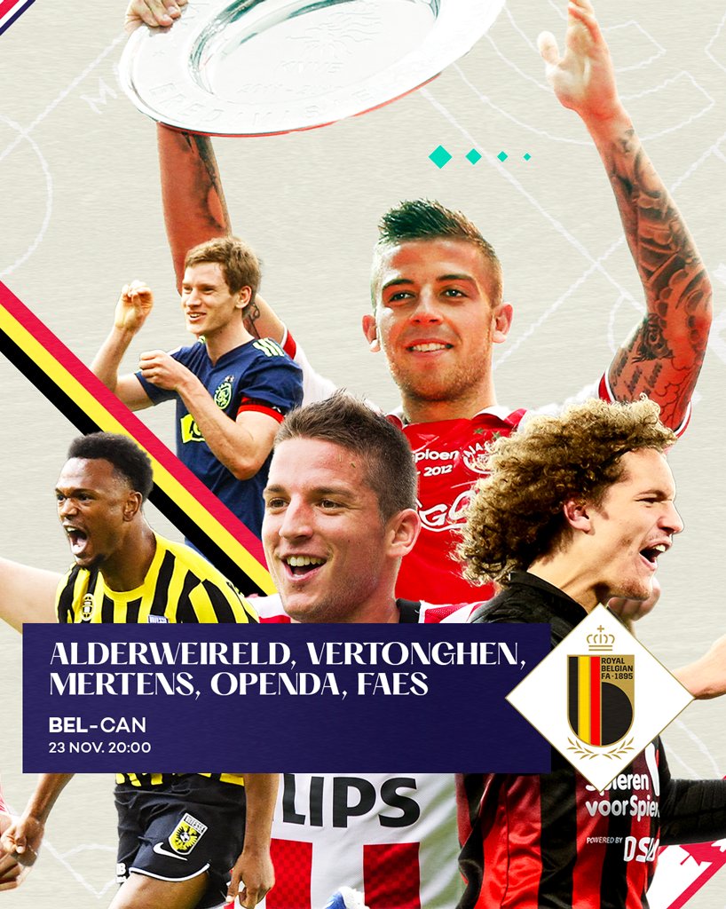eredivisie's tweet photo. Vanavond om 20.00 uur zien we bij 🇧🇪 #BELCAN 🇨🇦 maar liefst zes ex-eredivisiespelers in één wedstrijd 📺 Uiteraard een van de smaakmakers van vorig seizoen, Loïs Openda, maar ken je Wout Faes nog?👀 Bij Canada treffen we een oud-PSV'er met Atiba Hutchinson!

#FIFAWorldCup https://t.co/LYERRvc4BY