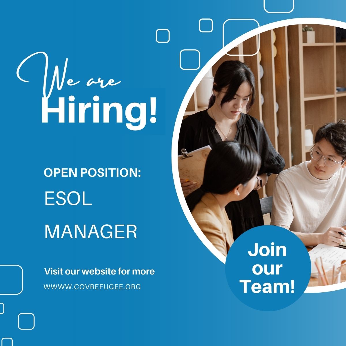 Working at Coventry Refugee and Migrant Centre is more than just a job. Our dedicated team supports hundreds of people each year so that they can rebuild their lives, integrate and make a positive contribution to the city we share.