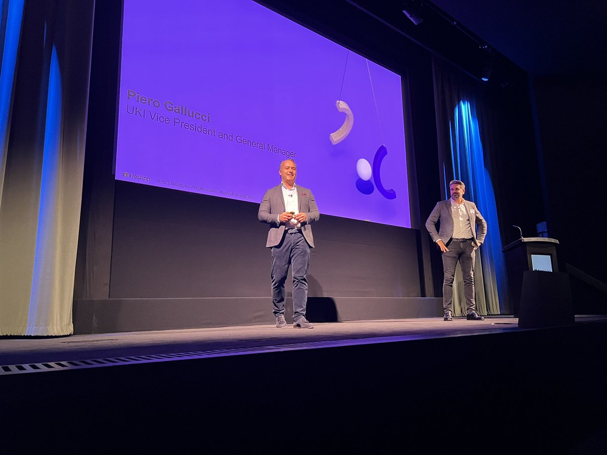 GrantACaley's tweet photo. Great opening of the #netapppartneracademy with our new UK VP Pierro Galluci and partner VP Khristian Kerr #NetApp https://t.co/mBrl1aOS2g