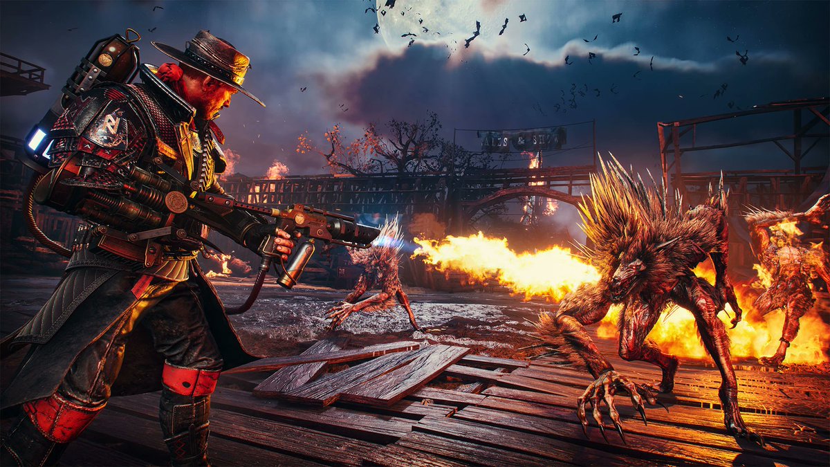 JVCom's tweet photo. Le test de Evil West est dispo ! 

+ Des combats intenses qui bougent bien
+ Un Beat’em up 3D qui va à l’essentiel
+ Jouable en coop
- Un level-design vraiment simpliste
- L’exploration quasiment inexistante
- Ambiance sonore passable

Notre avis : 14/20
https://t.co/ccwU6wx43u https://t.co/dVYurjTCJS