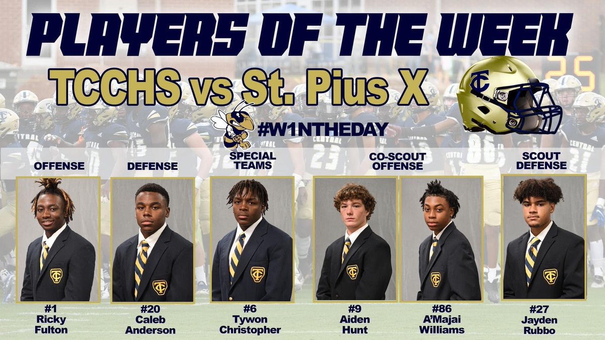 tcchsyjfootball's tweet photo. Congratulations to our Players of the Week from the St. Pius X game. Way to play, Jackets!
#theJacketWay #tcchsfootball #W1NTHEDAY #drivefor6 #thecounty https://t.co/3OLWvieP0M
