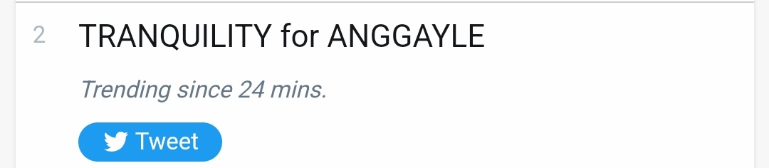 AngGayleOFC's tweet image. top two na tayo guys. kayang kaya pa yan mag top one kaya tweet lang ng tweet

TRANQUILITY for ANGGAYLE