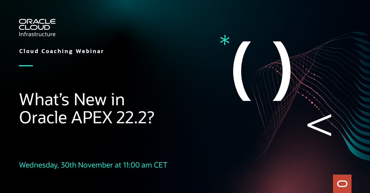 chaitanya_in's tweet photo. Join @toufiqmoh and me for the free live cloud coaching webinar to learn what's new in @OracleAPEX 22.2.
Nov 30: 11 am CET
Register: https://t.co/xdsiurW0PR
#Oracle #orclAPEX #lowcode #apex222 #autonomousdatabase #oraclecloud #oci #OracleCloudInfrastruture #APEXonAutonomous https://t.co/6Tj7LGEwoO