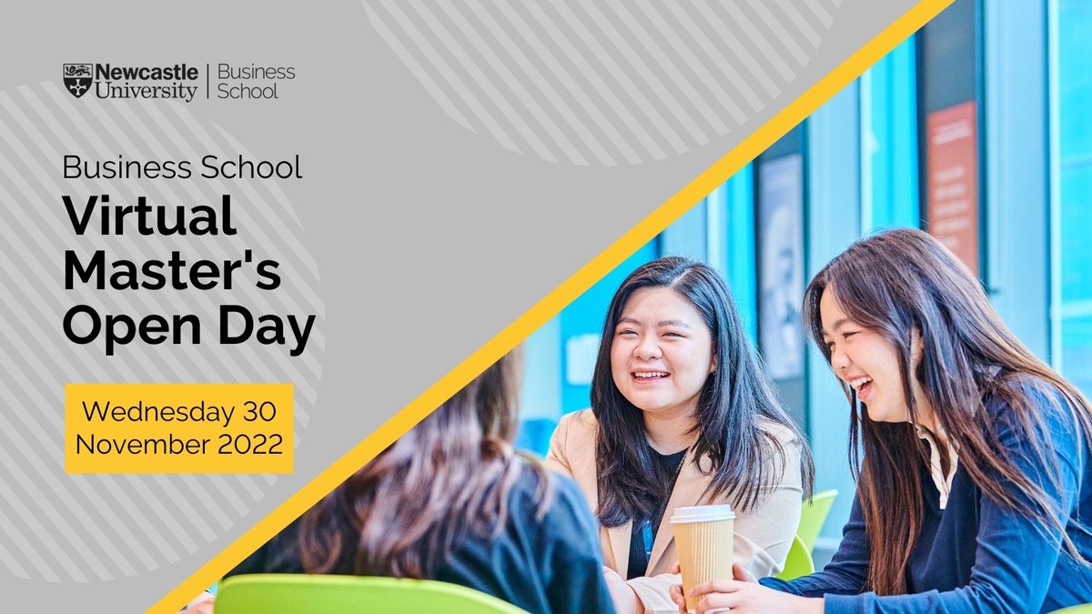 Join @NCLBusiness' Virtual Master's Open Day on Weds 30th November to chat with current students, ask our experts your questions, and discover what #postgraduate study at a triple-accredited Business School is like 🤝🎓 Register now 👉 bit.ly/3EPCfW3