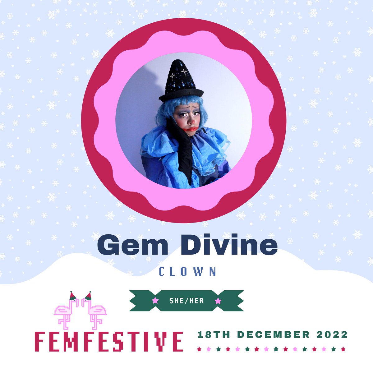 ✨Exciting News! It's our first act announcement @ FemFestive! Gem The Small Brown Clown✨

💥Tickets here: femfestbrighton.co.uk/copy-of-tickets xx

🎄On the 18th of December join us for the feminist, queer cabaret of your dreams - with six fantastic acts and compere @bertalertbert aka DAD.