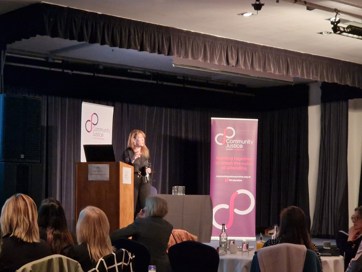 CJAyrshire's tweet photo. @karynmccluskey takes to the stage and talks about that joint endeavour that is ours - the need to be beside and do the very best thing we are meant to deliver #CommunityJusticeMatters @ComJusScot https://t.co/iXmwstpyy5