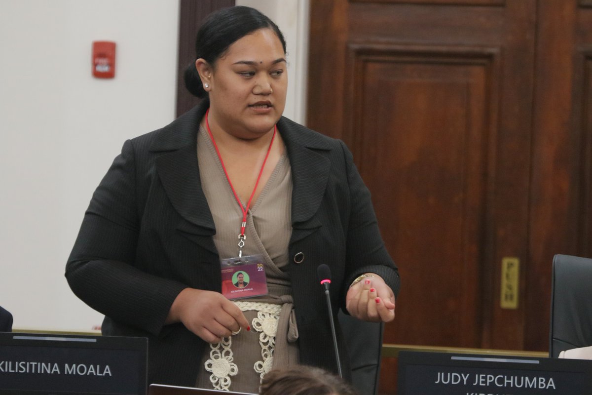 'Tonga is sinking'. Yesterday at #CYP11, Tongan delegate Kilisitina Moala made an emotional speech about the impact of climate change on her country, bringing applause from both sides of the House. Watch the speech: youtu.be/Dj8uLKeJ0C0?t=…