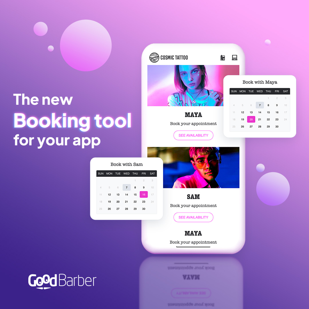 📅 Schedule appointments with your clients directly through your app! The Booking tool is now available on GoodBarber🔥

#booking #calendar #schedule #appointments #nocode #appdesign Read more 👇 goodbarber.com/blog/integrate…