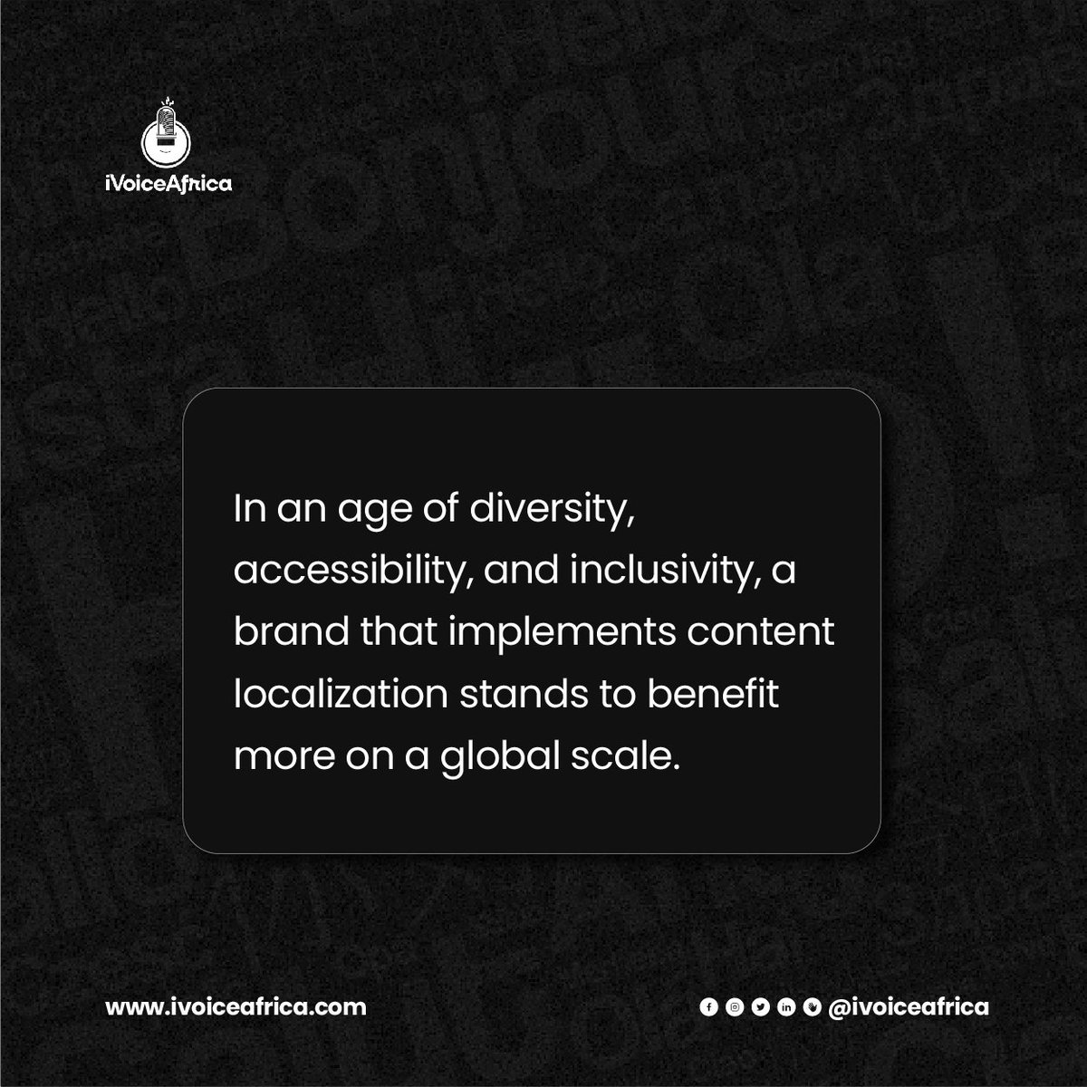 ivoiceafrica's tweet photo. Content Localization brings the world closer to your brand, and we can help you get started with that.  https://t.co/EEuLupOLls

#ivoiceafrica #ivoicecontentlocalization #contentlocalizationexperts #contentwritingagency #contentlocalization #contentwritingstrategy https://t.co/dDvDNIiZKZ