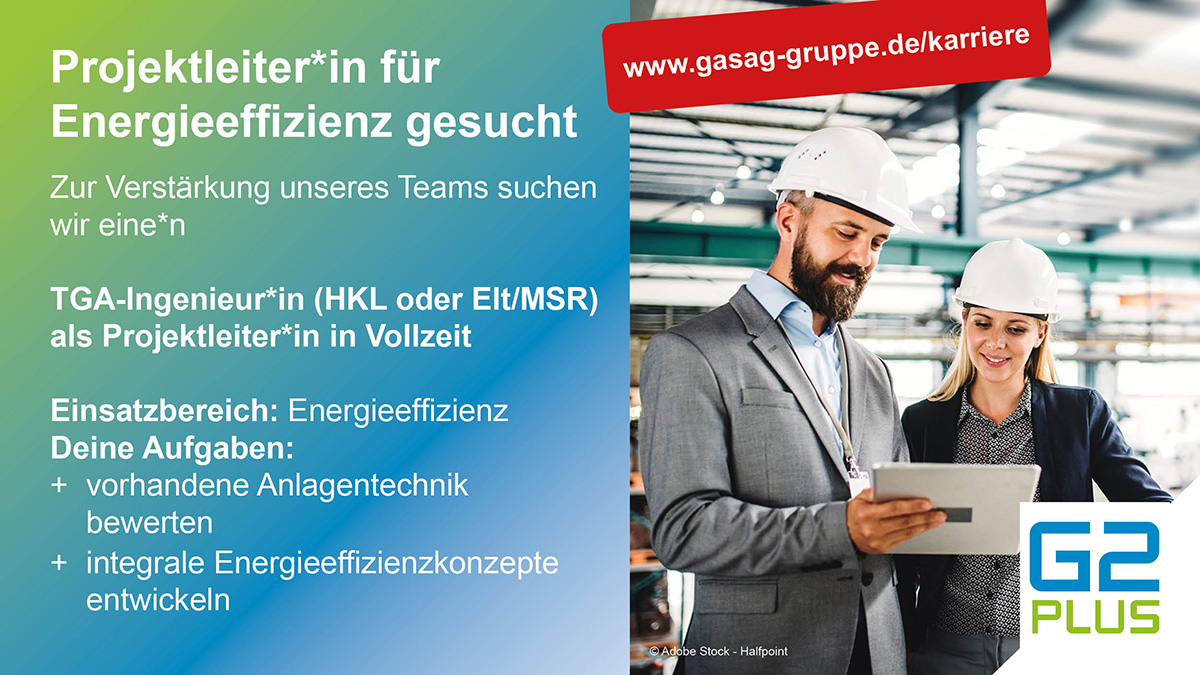 G2plusG's tweet photo. Zur Verstärkung unseres Teams suchen wir eine*n TGA-Ingenieur*in (HKL oder Elt/MSR) als Projektleiter*in in Vollzeit. Deine Aufgabe ist es, vorhandene Anlagentechnik zu bewerten und integrale Energieeffizienzkonzepte zu entwickeln.
https://t.co/jVTXVxYB0y https://t.co/NnZsvr5SAZ