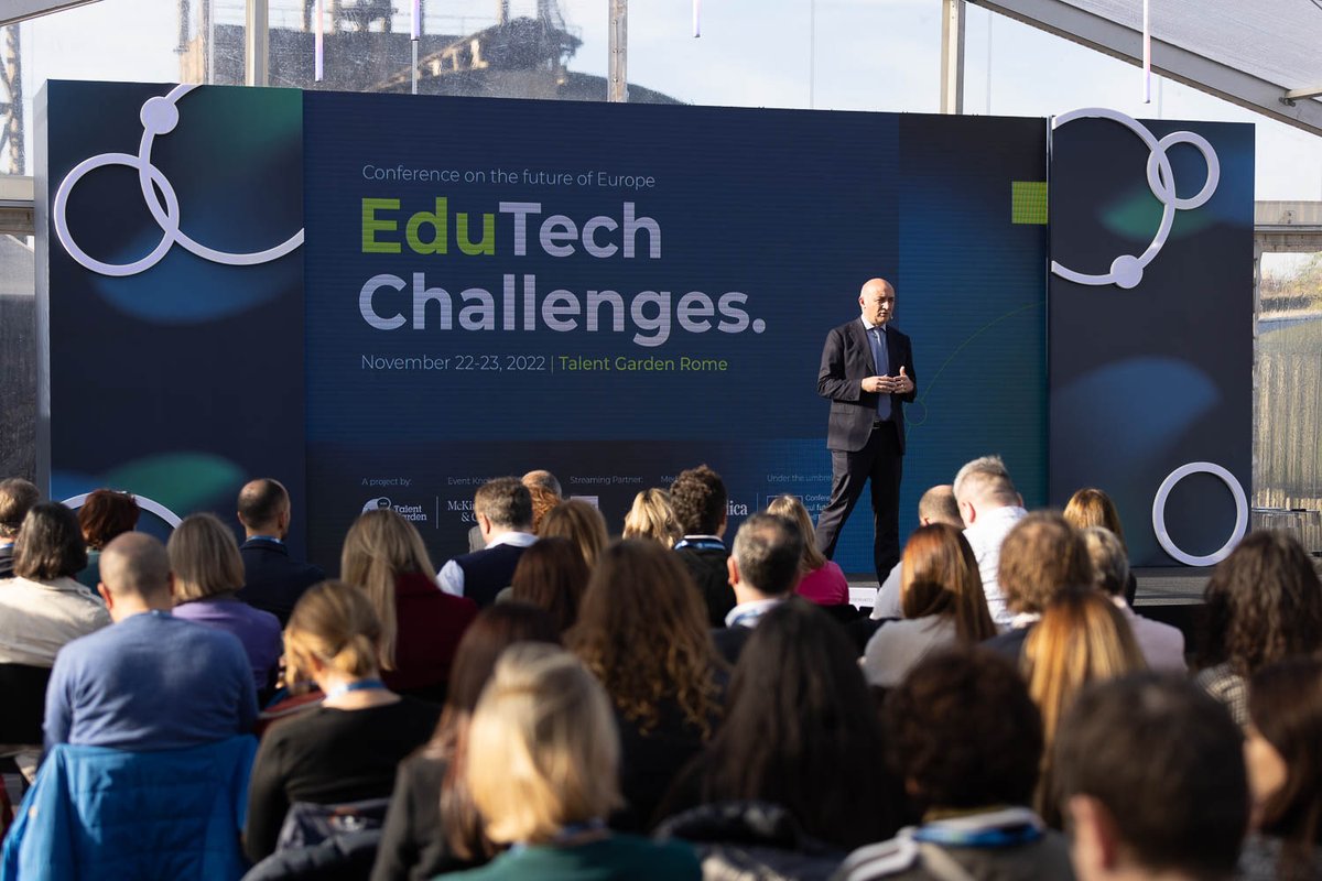 TalentGardenit's tweet photo. "Grazie a collaborazioni come quella con #TalentGarden, lavoriamo per creare un match tra la domanda e l'offerta di nuovi lavori" - @DanieleLeodori Vice Presidente @RegioneLazio, ha discusso di #EduTechChallenges alla Conference of the Future of Europe 👉🏻 https://t.co/qjBXaFrZt3 https://t.co/KkEbPxmZdp
