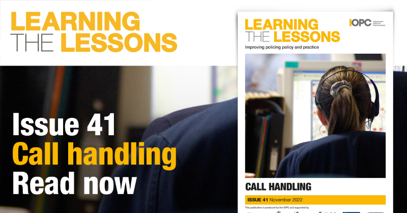 policeconduct's tweet photo. Issue 41 of our #LearningTheLessons Magazine is out 📝
It explores:
📚 Ten cases on call handling investigations
📞 Links between call handling and mental health, missing people and domestic abuse
🗨️ Improving communication with callers, and digital innovation
Read Issue 41 🔽
