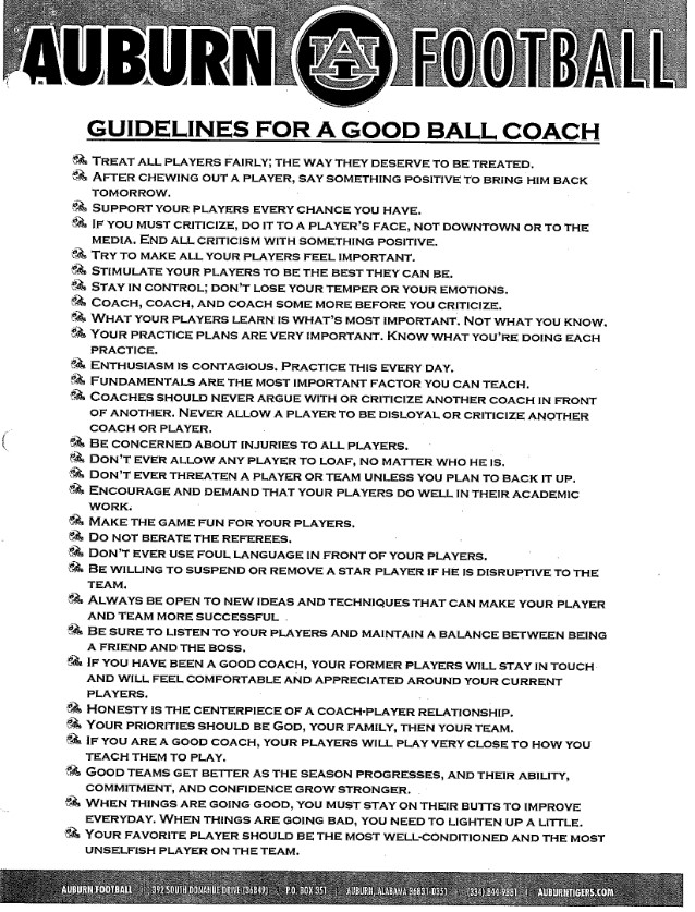 CoachCroyle's tweet photo. -AUBURN - 
➡️Guidelines for a good ball coach⬅️
#WarEagle https://t.co/TMxbnRDUEi