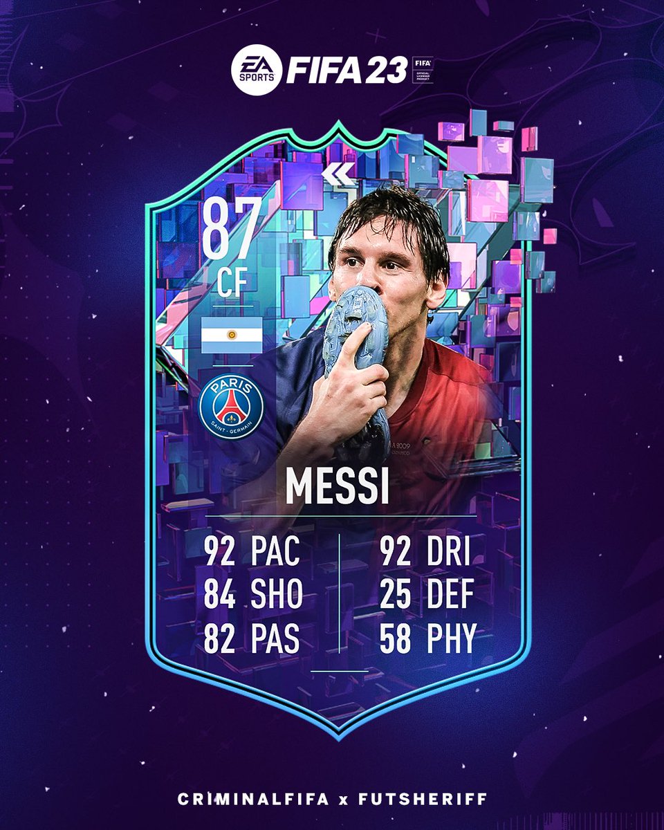 FutSheriff's tweet photo. 🚨BOOOOOOOOOOOOMMMM🔥🔥🔥🔥

MESSI IS ADDED TO COME VIA BABY FLASHBACK SBC🐐

Stats are prediction ✍🏻

Follow @FutSheriff and @Criminal__x for more!🔥

#FIFA23 https://t.co/x7xmRpbq3g