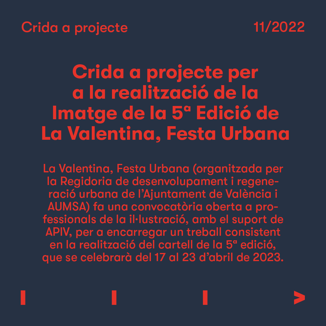 APIValencia's tweet photo. 💡#CridaAProjecte: imatge de la 5a edició de La Valentina, Festa Urbana (@AjuntamentVLC) 

💡Termini enviament de candidatures: 1 de desembre de 2022

+INFO: https://t.co/kZhZoUweik https://t.co/T57eZ0PCMZ