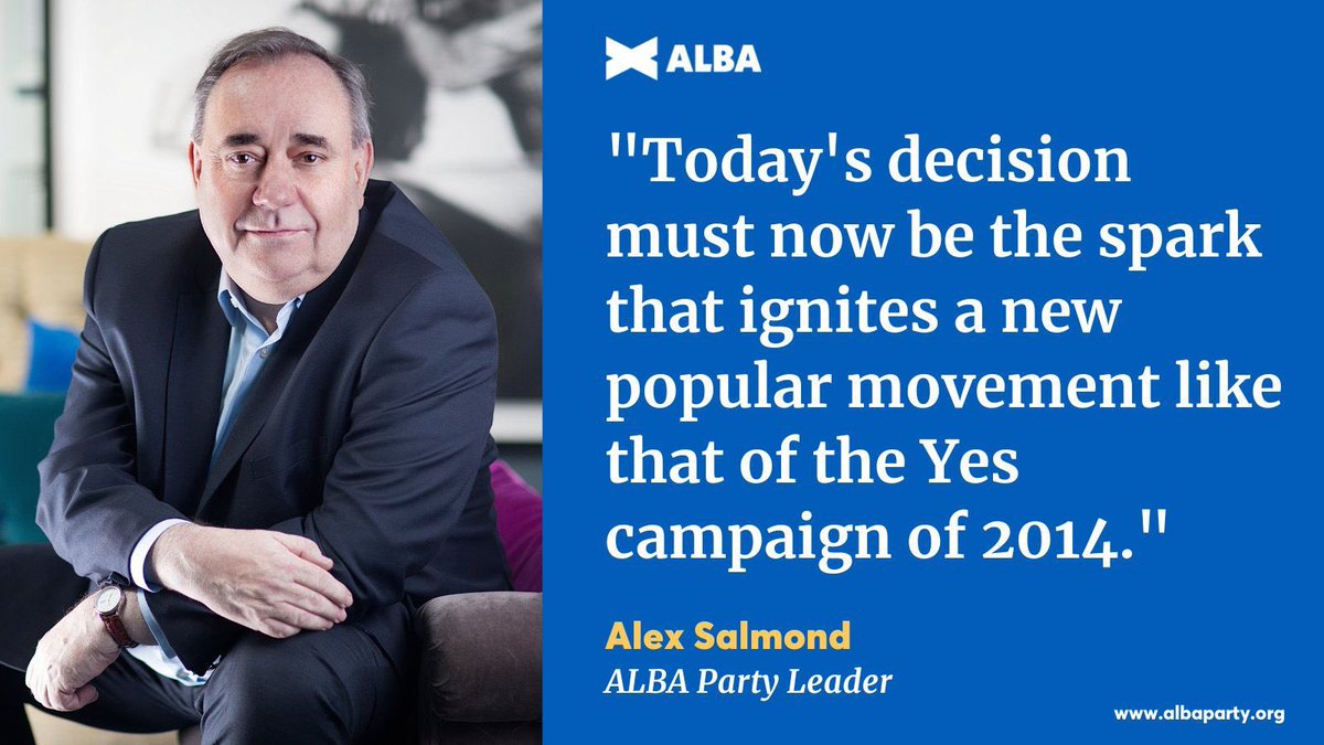 Scotland’s future must be placed back in Scotland’s hands - not a parliament or a court in London.

Read my full statement here;

albaparty.org/delay_democrac…