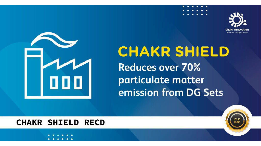 ChakrInnovation's tweet photo. #ChakrShield is Indiaโs first #CPCB #TypeApproved Retro-Fit Emission Control Device for diesel generators.
To know more, write to us at info@chakr.in or call 9958057556
#CleanAir #RECD #AirPollution #solution #cleantech #CleanEnergy #startupindia #chakrinnovation https://t.co/XFFCiOZjnb