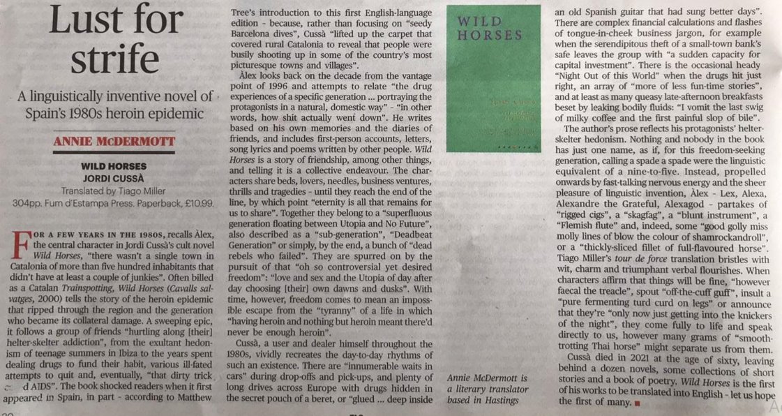 sajalin_ed's tweet photo. Los "Caballos salvajes" de Jordi Cussà en el Times Literary Supplement. ¡Qué alegría! https://t.co/32fwHBqDN9