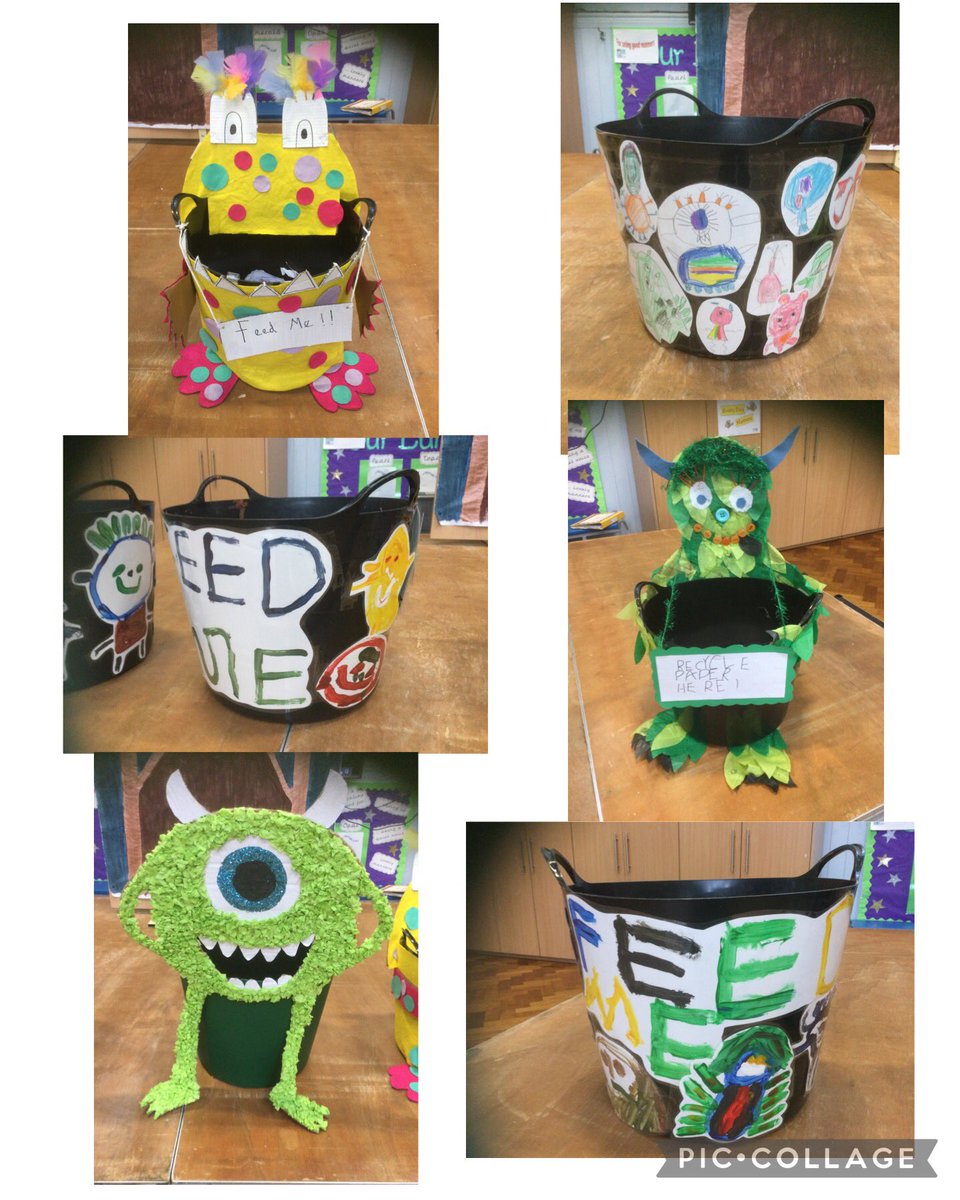 RGinfantsSchool's tweet photo. What an amazing recycling assembly this morning! So many creative ways to reduce, reuse and recycle our waste! We love our newly decorated monster recycling bins and can’t wait to feed them our waste paper! #reducereuserecylce #saveourplanet https://t.co/eCYShfwaZK