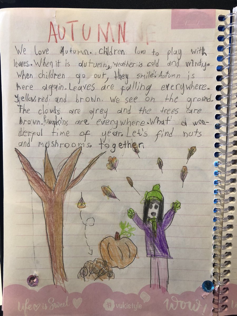 “And all the lives we ever lived and all the lives to be are full of trees and changing leaves..." Winnie the Pooh (Pooh’s Grand Adventure) #AutumnVibes #Autumn #wednesdaythought #Wednesday 2nd Graders like writing stories. #love #school ❤️💙