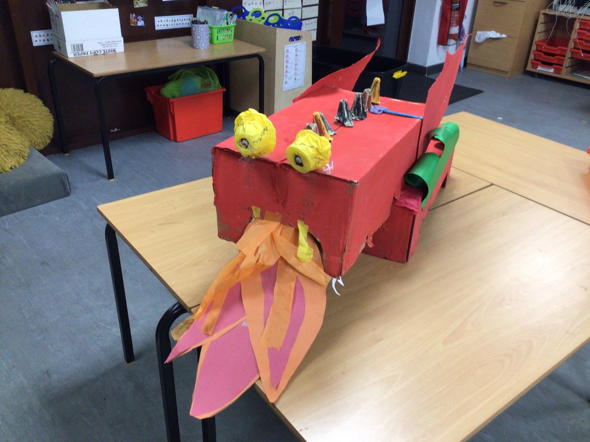 The children made a fantastic dragon machine learning about instructions in English this week.