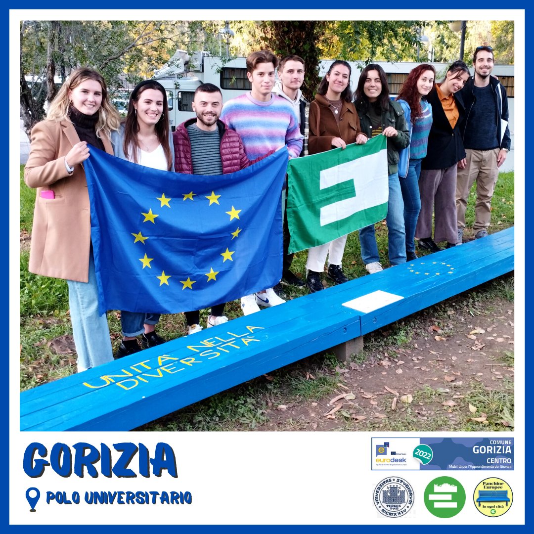panchineeuropee's tweet photo. La #panchinaeuropea di #Gorizia! Realizzata all'ingresso del polo universitario il 4 novembre 2022 e intitolata alla memoria di Alcide #DeGasperi
#goborderless #panchineeuropee #europe #europa #unioneeuropea #europeanunion #alcidedegasperi #cofoe #tofedeu #moreeuropenow https://t.co/PA3GvIPS1f