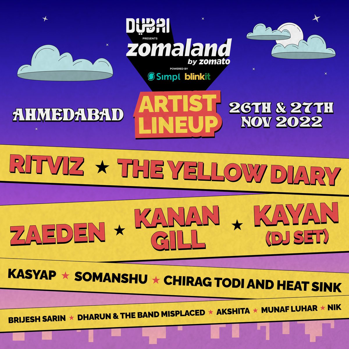 The best artists are making their way to Ahmedabad, guaranteeing an entertainment-packed weekend! 🥳🥳

Got your tickets yet? Go visit the link to grab yours before they’re gone! 🎟️
bit.ly/Zomaland2022

#Zomaland #Ahmedabad
