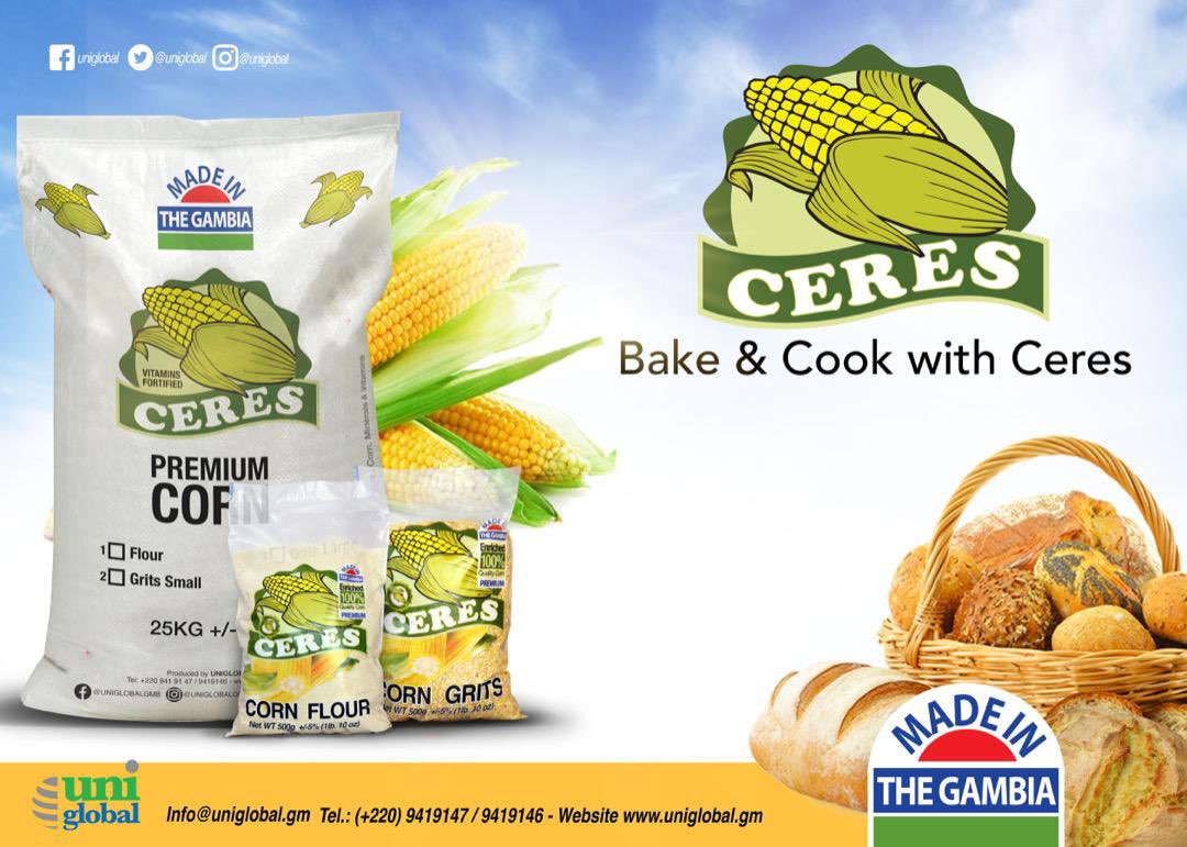 CeresGambia's tweet photo. Made in the Gambia.
Ceres corn products brings to every Gambian a nutrient packed meal fully fortified to promote a balanced diet and health growth!! 
Healthy food healthy nation!
@MinistryOfAg @FAO @WFP @MoTIEBanjul @BarrowPresident @PublicKmc https://t.co/rkqHlr6Zk9