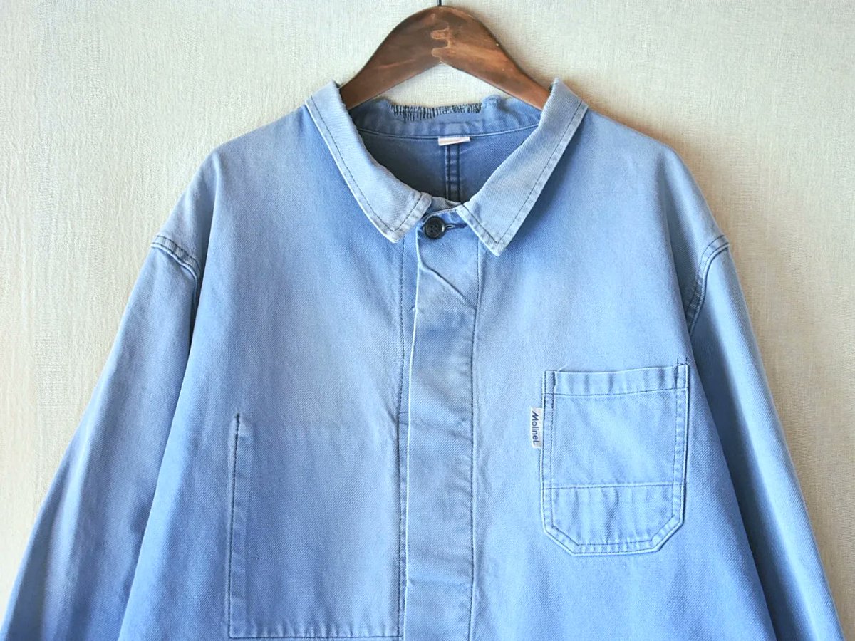 Rinceaux1's tweet image. 【 Deadstock 】60~80's AU MOLINEL repair french work jacket (52) LIGHT BLUE

#rinceaux
#frenchworkjacket
#repairjacket
#eurovintage
#vintagejacket
#ランソー
#フレンチワークジャケット
#ヴィンテージジャケット
#リペアワークジャケット
#ユーロヴィンテージ
#ユーロ古着
#ヴィンテージ古着