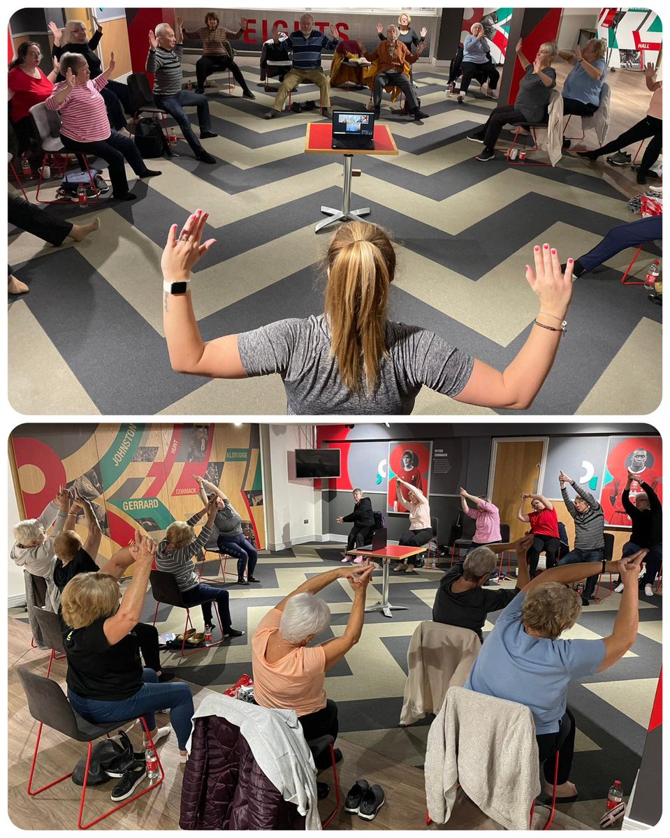 The numbers continue to grow - so many wonderful new faces to get to know in #ChairBasedYoga sessions with @MrsEmmaDalton ❤️

We’re going to need a bigger room soon!

#LFCFamily #YNWA #WednesdayMotivation #HappyProblems