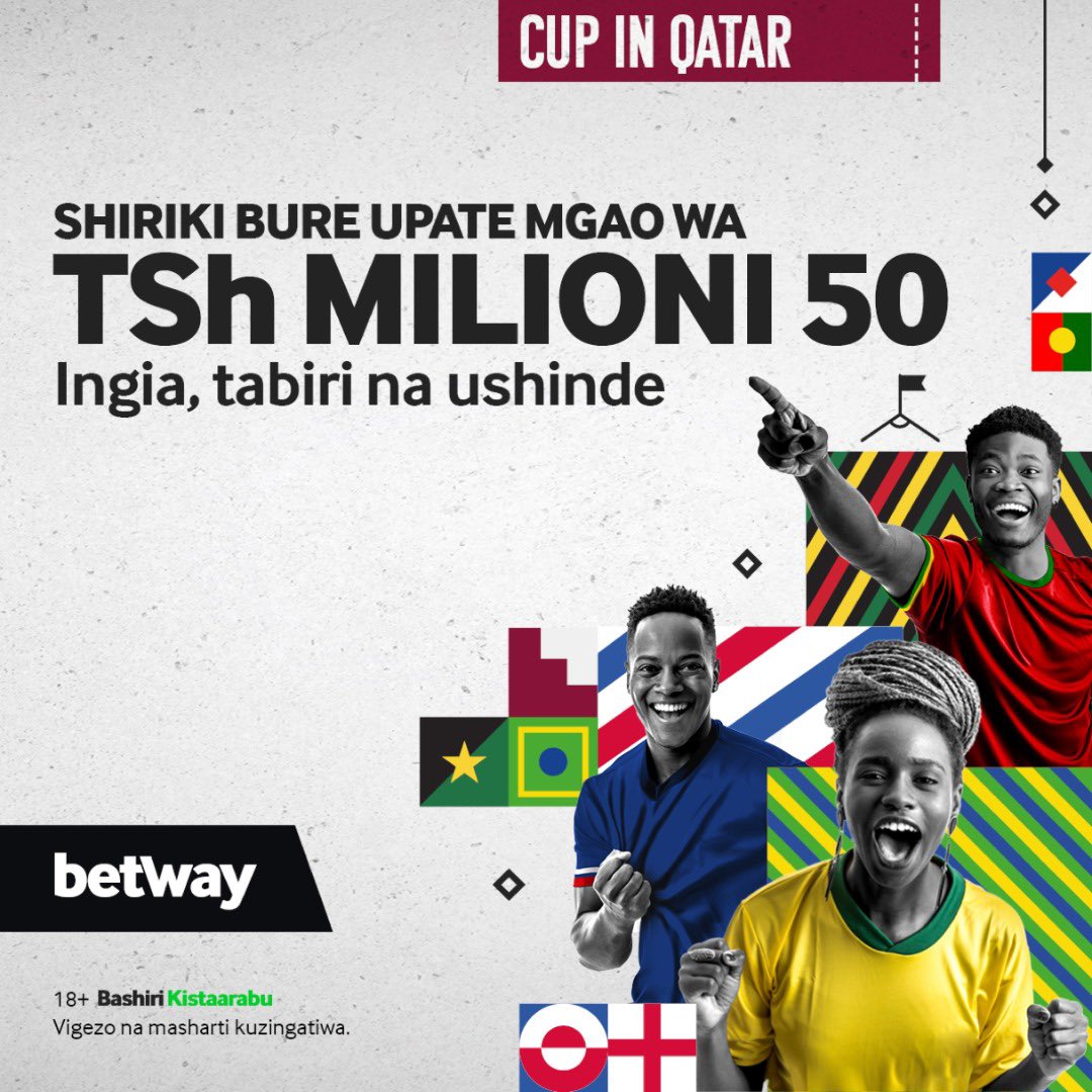 EceJay's tweet photo. Pia Kuna FREE BETS za kuanzia ELFU 3 mpaka ELFU HAMSINI (na zawadi) kwa kubashiri SAHIHI kuanzia mechi 2 mpaka 4.

Elewa ZAIDI now kwa ku follow @BetwayTanzania na ingia kwenye APP au WEBSITE.
#BetYourWay na #BetwayTanzania, my friend
#BureNyingiNaBetway #NyumbaniKwaFreeBets 

😉 https://t.co/wV0xs6PCdm
