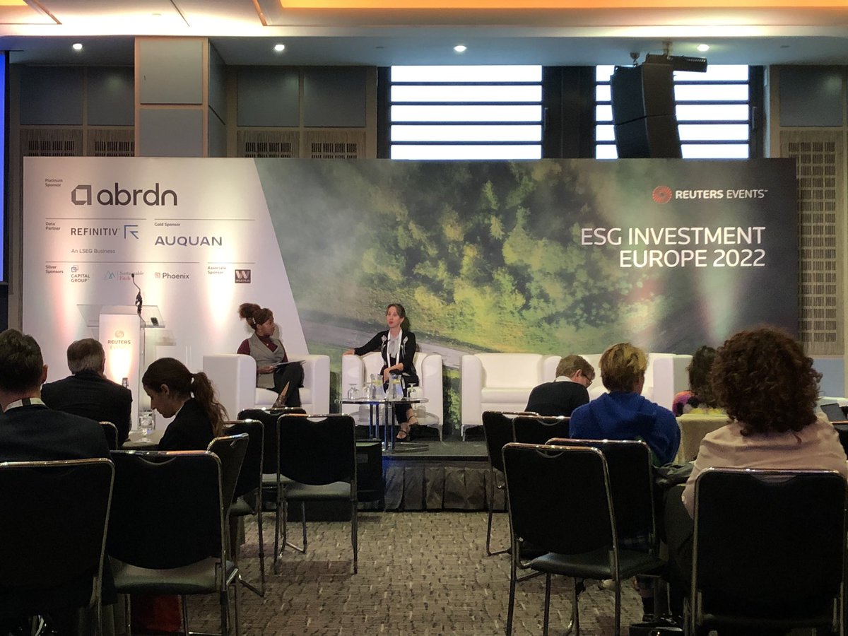 krfedosenko's tweet photo. “Make no mistake, ESG is here to stay” @desireefixler with @sharon_kits at @Reuters ESG Investment Europe https://t.co/eQzep8Eynw