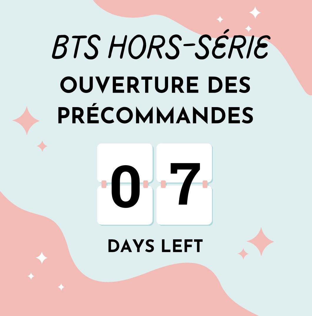 KpopLifeMag's tweet photo. Compte à rebours avant de pouvoir précommander le KLM hors-série spécial BTS !
 #klm #kpoplifemagazine #kpoplife #klmhorsserie #bts #btsmagazine #btsmag #bangtanboy https://t.co/lcdHFI7Ixk