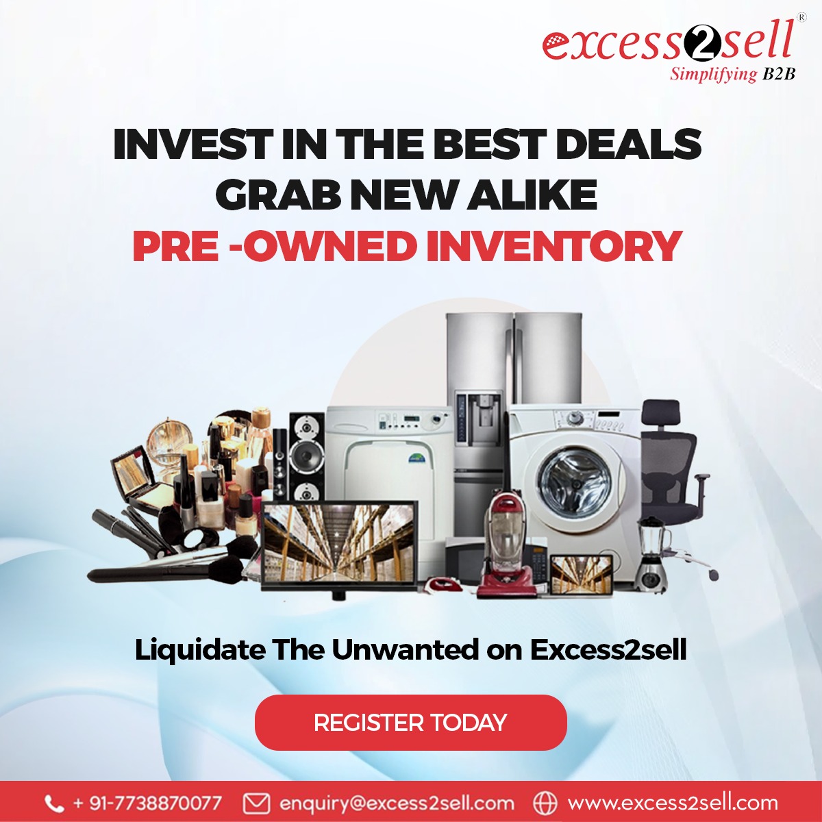 excess2sell's tweet photo. Avoid stockouts and ensure your business stay on top the industry 🙌
Register yourself on Excess2sell Platform ✅

To know more, visit https://t.co/xXONZTw6Pe
.
.
#surplusliquidation #liquidate #overstock #stockinventory #b2bplatform #businessprofits #excess2sell https://t.co/qnG46k5mDn