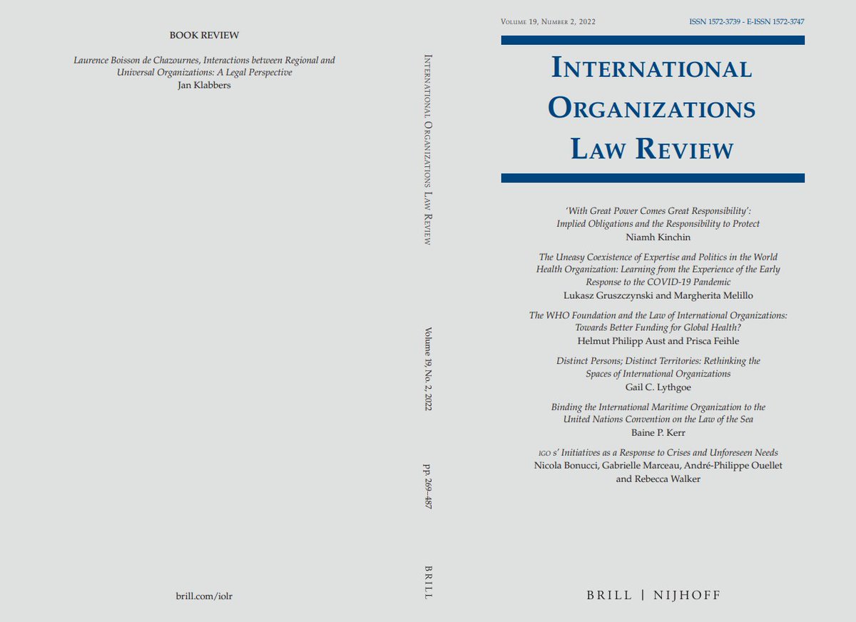 Brill_Law's tweet photo. Most content of International Organizations Law Review’s latest issue (Vol. 19, No. 2) can be read in #OpenAccess: https://t.co/NMYpSANc82 https://t.co/S6XbOmiU5q
