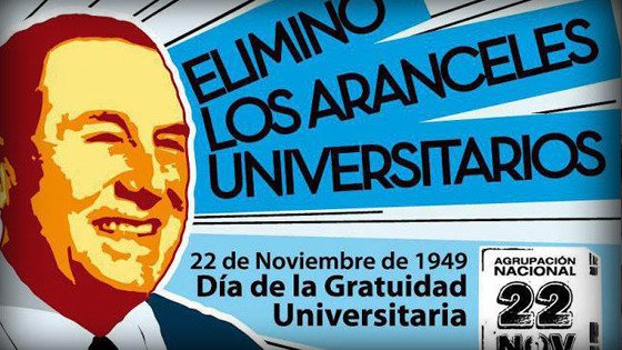 Un 22 de noviembre de 1949  Perón firmaba el decreto 29.337 de gratuidad universitaria.
El Pueblo debe tener libre acceso a todas las fuentes y manifestaciones de la cultura y de la educación.

#peronismo #pernista #peron
