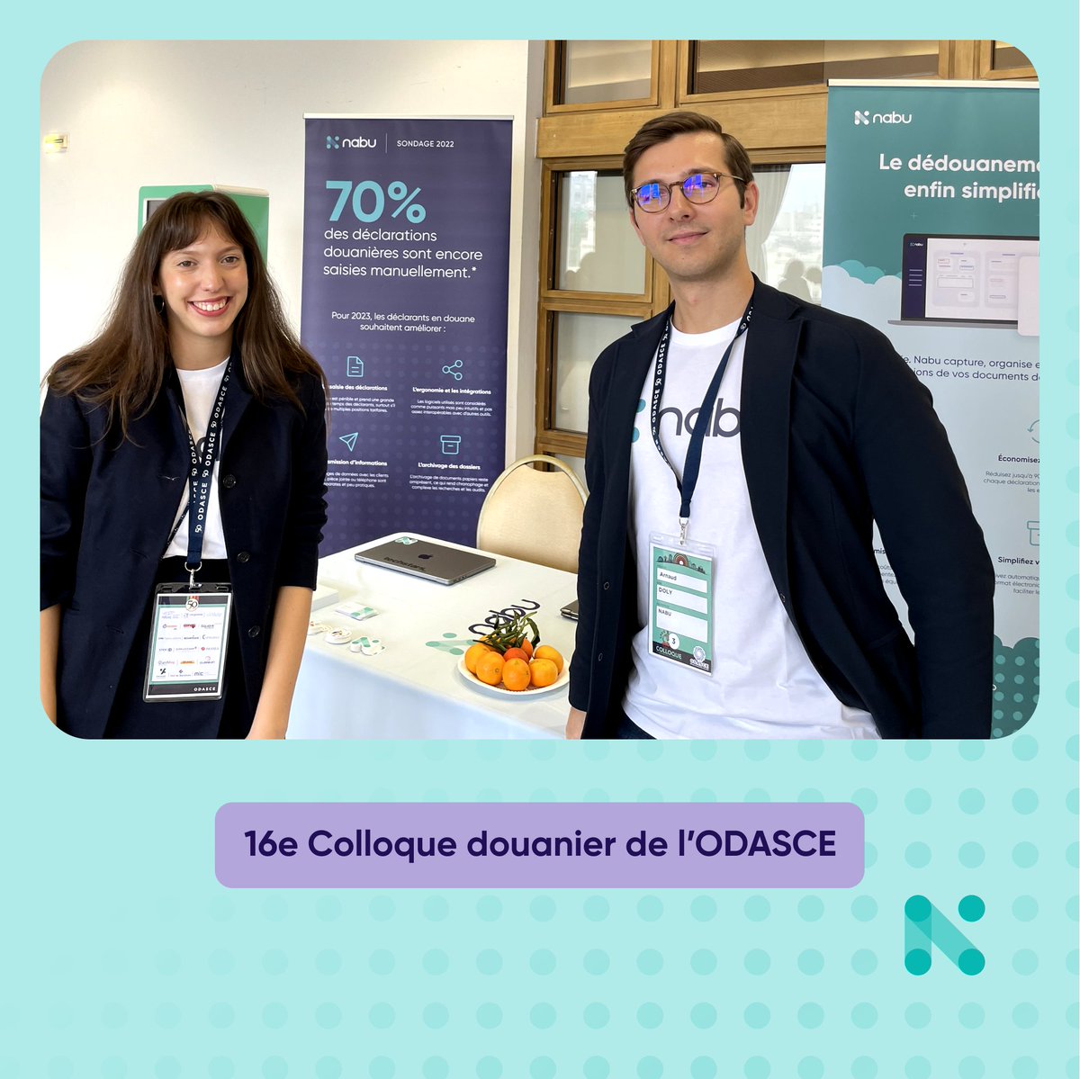 C'est le jour J ! Venez rencontrer Rebecca Velthaus et Arnaud Doly au stand Nabu au 16e Colloque douanier de l'@odasce à Biarritz !

Et pour ceux qui nous connaissent déjà, passez nous voir, ça nous fait toujours plaisir 💙

#ODASCE #douane #customs #commerceinternational