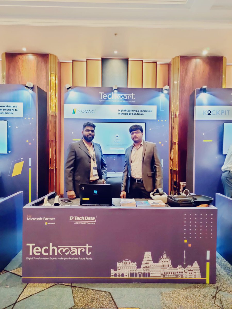 NovacTechnology's tweet photo. We, Novac Technology Solutions is showcasing our #digitallearning and #immersivesolutions at #techmart Pune.

Microsoft #microsoft #indianbusiness #techdata #novac #digital #digitaltransformation https://t.co/E43kZkzk3M