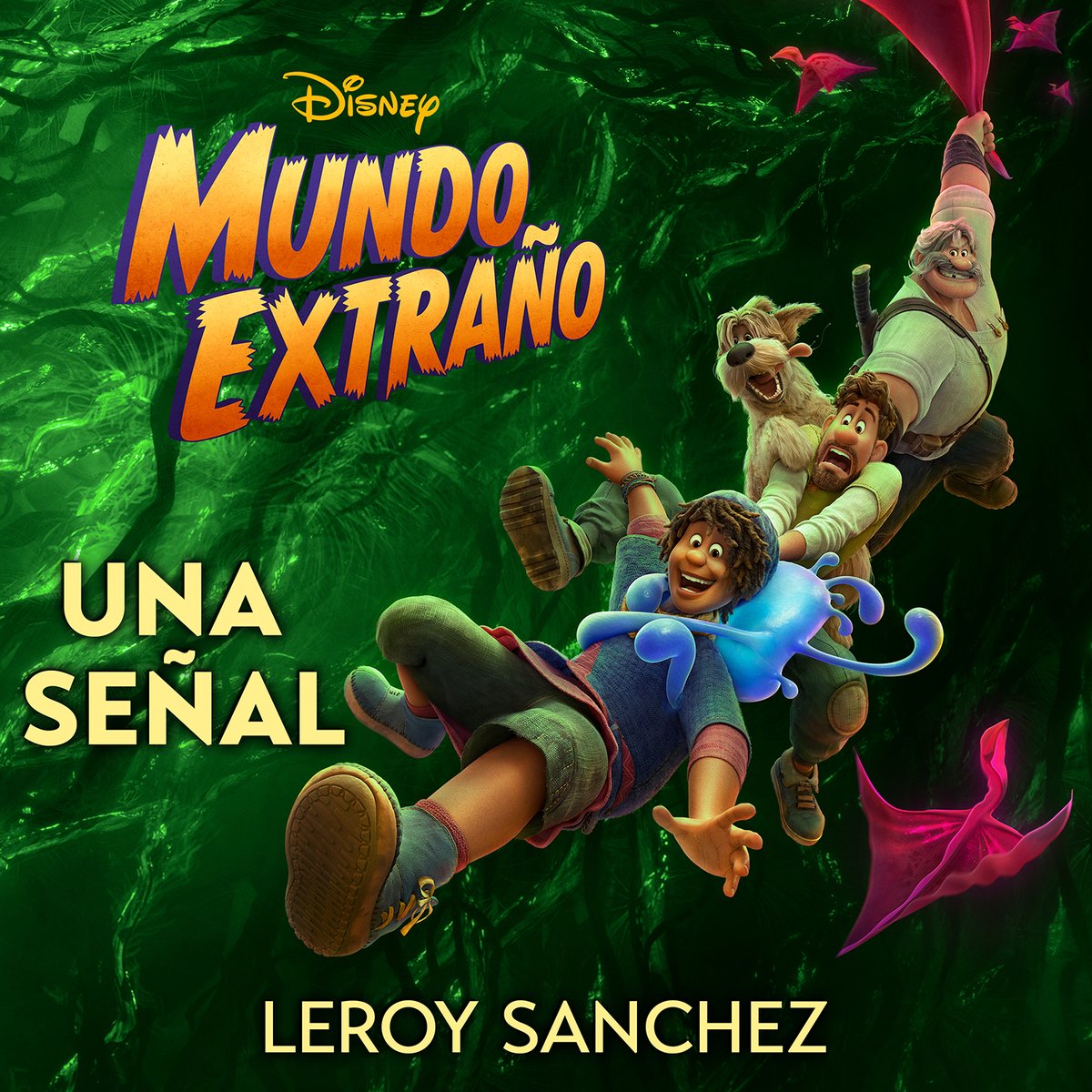 DisneySpain's tweet image. ¡Ya puedes descubrir la canción ‘Una Señal’, compuesta e interpretada por @IamLeroySanchez para #MundoExtraño de Disney! Estreno el 25 de noviembre en cines.

👉 Spotify: bit.ly/3OKgE4V 
👉 Apple Music: bit.ly/3EWiyvV 
👉 Amazon Music: bit.ly/3grNhr6