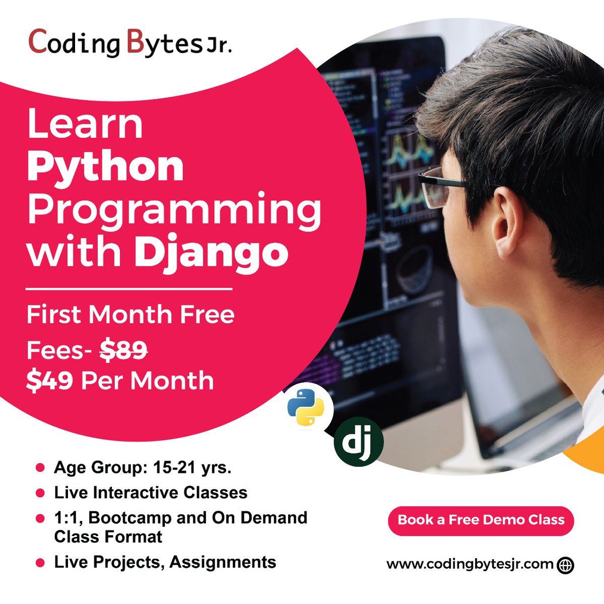 codingbytesjr's tweet image. 𝑳𝒆𝒂𝒓𝒏 𝑷𝒚𝒕𝒉𝒐𝒏 𝑷𝒓𝒐𝒈𝒓𝒂𝒎𝒎𝒊𝒏𝒈 𝒘𝒊𝒕𝒉 𝑫𝑱𝑨𝑵𝑮𝑶
#programming #python #learnprogramming #pythoncourse #codecourse #django #programming #programer #codecodeweb #programmer #programminglanguages #programmerstoolbox #webdevelopment #programmers