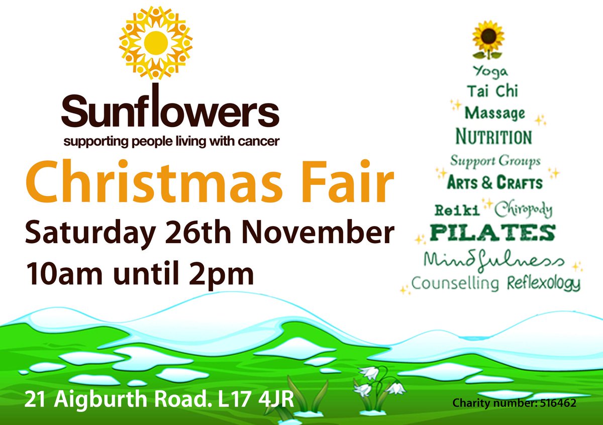 We've decked the hall with boughs of Sunflowers ready to welcome our Stallholders and visitors.

This Saturday 26th November from 10am the same day as Lark Lane @lpoolfarmersmarkets we'll have over 15 stalls getting you ready for Christmas 🌻
