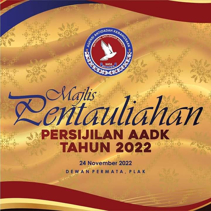 aadkmersing's tweet photo. MAJLIS PENTAULIAHAN PERSIJILAN AADK 2022

Saksikan esok,  Khamis, 24.11.2022 bermula jam 8 pagi, Majlis Pentauliahan Persijilan AADK 2022 dibawa secara langsung dr Dewan Permata Pusat Latihan AADK Sungai Petani Kedah, dirasmikan oleh Ketua Pengarah AADK, Tuan Sutekno Ahmad Belon. https://t.co/ARrEfePZ6c