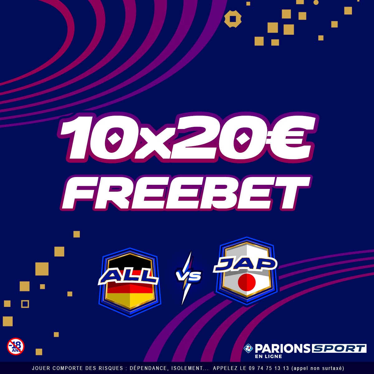 ParionsSport's tweet photo. La Mannschaft entre en lice face au Japon ! Quel est votre prono sur le match #GERJPN

Pour jouer: 
1⃣ RT &amp; Follow
2⃣ Répond avec #FreebetParionsSport https://t.co/zGEtHHNS1I