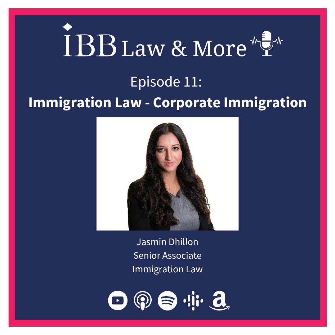 IbbLaw's tweet photo. In the latest #IBBLawandMore podcast, Jasmin Dhillon provides an overview of the recent #ImmigrationLaw changes triggered by #Brexit and what this means for #CorporateImmigration.
🎧Listen on Spotify, Apple, Amazon, Google & YouTube: https://t.co/ArOS136Yvb
#IBBPodcast #IBBLaw https://t.co/l1d3u0XTEo
