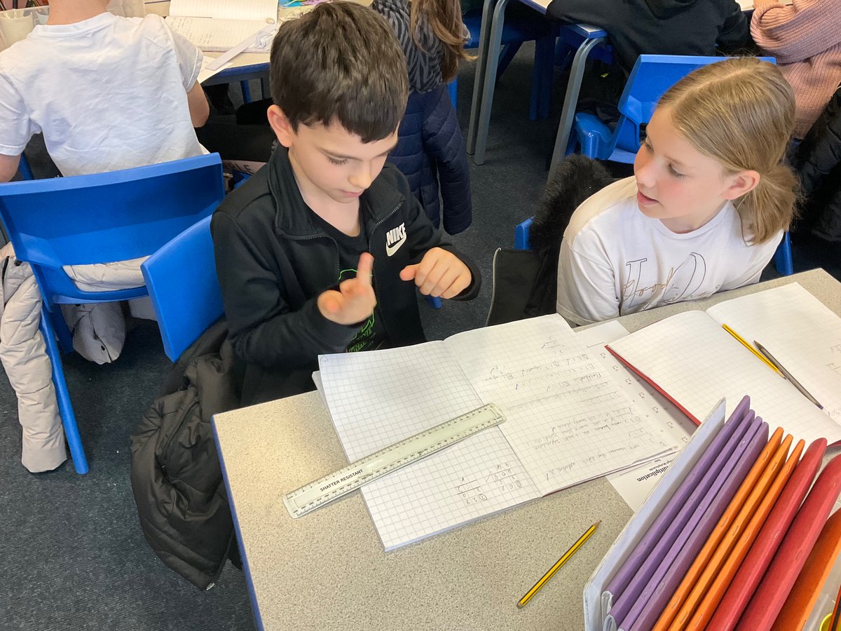 Vernon56KS2's tweet photo. We are practising column multiplication in Miss Ridgway’s maths group today. We are using #RallyCoach to explain the process to our partners. Ask us how to do it! #VPPMaths https://t.co/tFPgxag33f