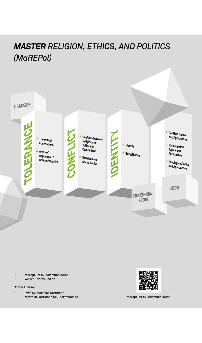 Are you interested in the tense relationship between #religion and #politics? Consider studying the new Master’s program ‚Religion, Ethics, and Politics‘ at <a href="/TU_Dortmund/">TU Dortmund</a>. Apply now for the summer term 2023!

👇
marepol.ht.tu-dortmund.de/en/

#academia #AcademicTwitter