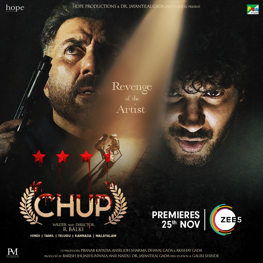 A true cinema lover, or a psychopath, you decide #CriticsKaCritic is coming on #ZEE5. #ChupOnZEE5 from 25th November. 

#Chup #ChupRevengeOfTheArtist #ChupOnZEE5 

@ZEE5 @iamsunnydeol @dulQuer @shreyadhan13 @saranyaponvanan #RBalki @vishalsinha_dop
@HopeProdn @ItsAmitTrivedi