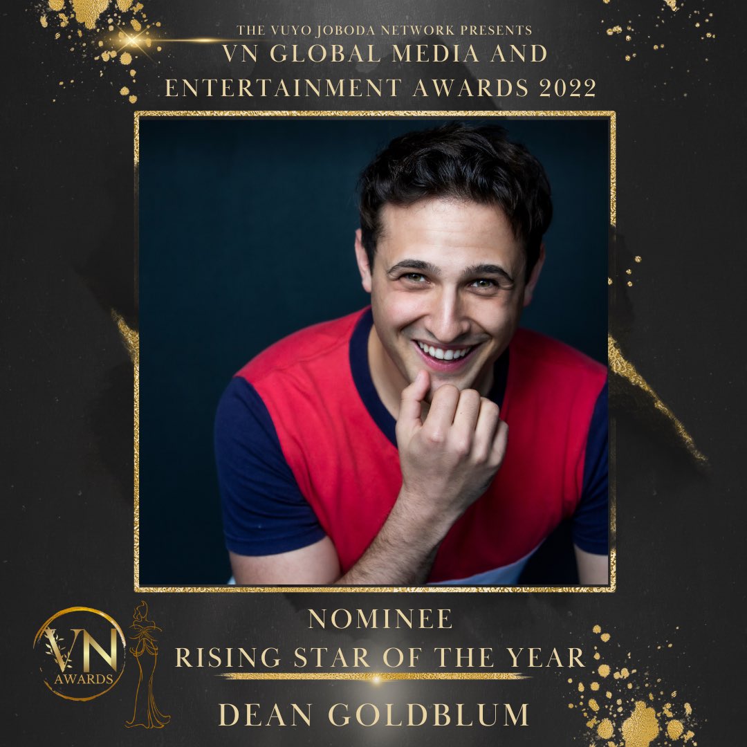MEET THE NOMINEES⭐️

Dean Goldblum is an Rising Star of the Year nominee for the VN Global Media and Entertainment Awards 2022 

Congratulations <a href="/DeanGoldblumSA/">Dean Ricky Goldblum</a> 

The awards ceremony will be on Dec 15th in Cape Town South Africa. Voting opens 1st Dec 2022.

#VNGlobalAwards2022