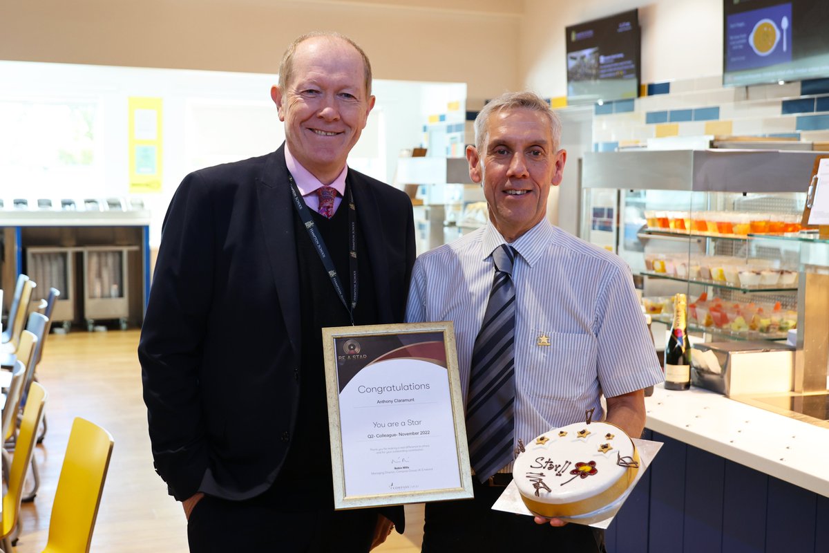 HamptonSchool's tweet photo. Many congratulations to our Catering Manager, Tony Claramunt, on receiving a richly deserved international 'Outstanding Achievement' award from @compassgroupuk @Chartwells_UK https://t.co/cHiSGbbTH0