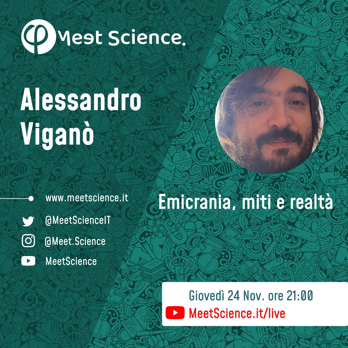 MeetScienceIT's tweet photo. Discuteremo di questo e molto altro con Alessandro Viganò, neurologo alla Fondazione Don Gnocchi di Milano (@don_gnocchi) e grande esperto del tema sia dal punto di vista clinico sia da quello della ricerca.
#emicrania #neurologia #fondazionedongnocchi #cefalea #MeetScience https://t.co/TM7XQyhCup